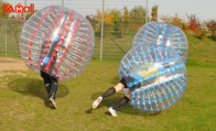 zorb ball outdoor on football field